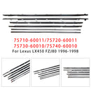 6PCS Door Belt Molding 75710-60011 75720-60011 For Toyota Land Cruiser 80 Series 1991-1997 / Lexus LX450 FZJ80 1996-1998-5