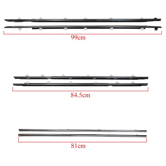 6PCS Door Belt Molding 75710-60011 75720-60011 For Toyota Land Cruiser 80 Series 1991-1997 / Lexus LX450 FZJ80 1996-1998