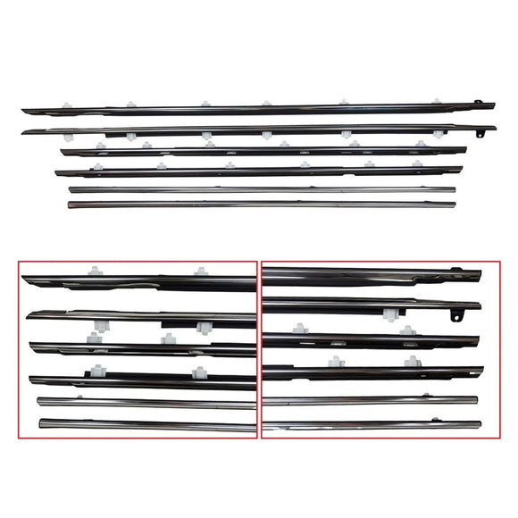 6PCS Door Belt Molding 75710-60011 75720-60011 For Toyota Land Cruiser 80 Series 1991-1997 / Lexus LX450 FZJ80 1996-1998