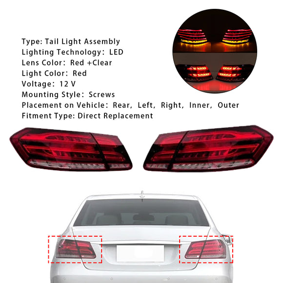 4 stuks LED-achterlichten/remlichten voor Mercedes E-Klasse W212 2013-2015