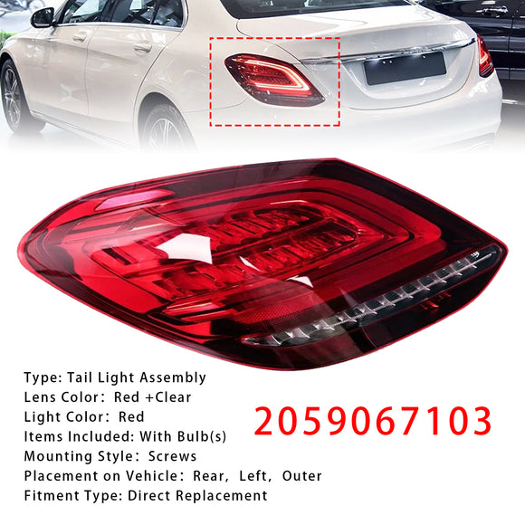 Linker LED-achterlicht/remlicht voor Mercedes Benz C-klasse W205 2019-2021