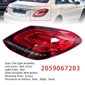 Right LED Rear Tail Light Brake Lamp For Mercedes Benz C-Class W205 2019-2021