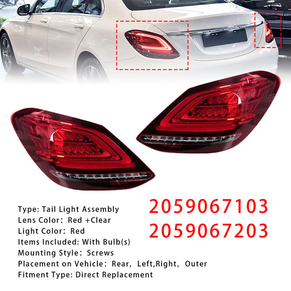 Luz trasera LED izquierda y derecha para freno/luz trasera para Mercedes Clase C W205 2019-2021