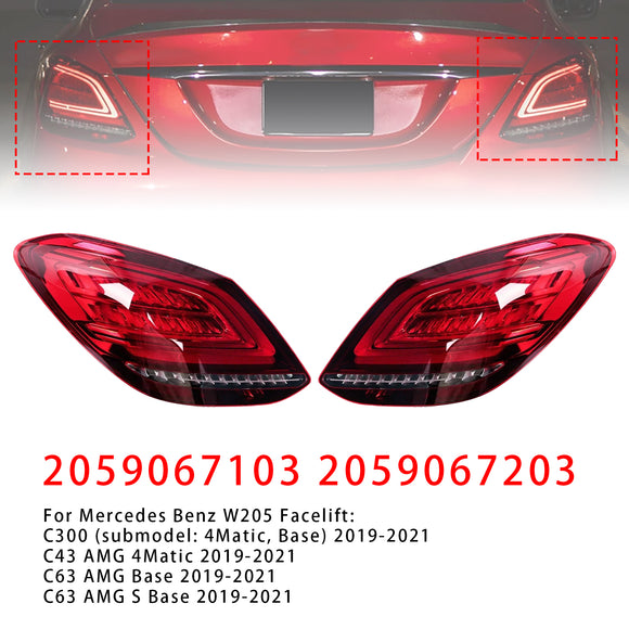 Luz trasera LED izquierda y derecha para freno/luz trasera para Mercedes Clase C W205 2019-2021