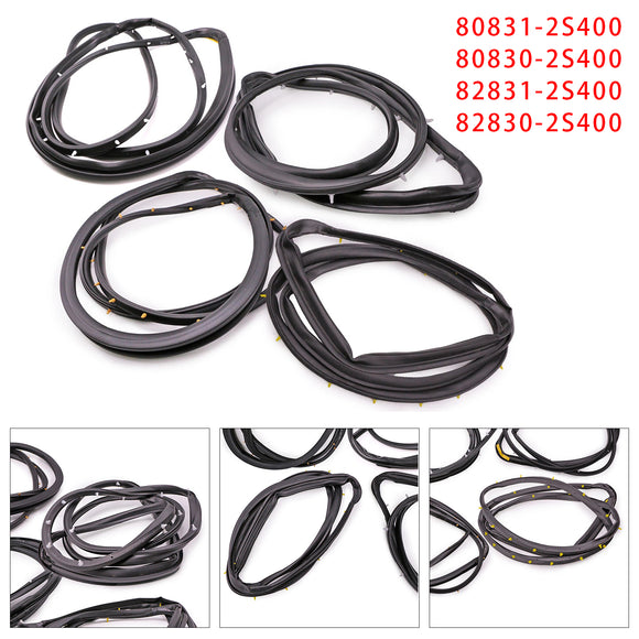 4PCS Front Rear Door Rubber Seal Weatherstrip For Nissan D22 Frontier 1998-2005