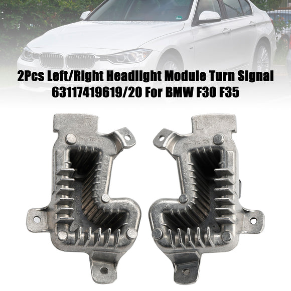2Pcs Left/Right Headlight Module Turn Signal 63117419619/20 For BMW F30 F35