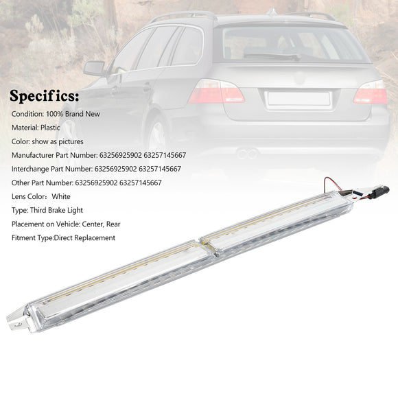 Tredje bromsljuset 63256925902 Vit för BMW 5-serie Touring E61 2007-2010