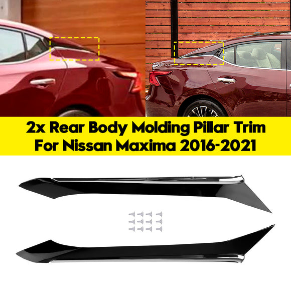 2x moldura de pilar de moldura de carrocería trasera para Nissan Maxima 2016-2021