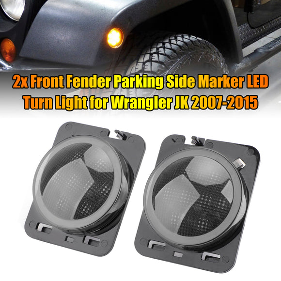 2x luz de giro LED de marcador lateral de estacionamiento de guardabarros delantero para Wrangler JK 2007-2015