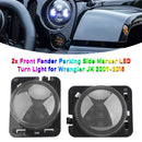 2x luz de giro LED de marcador lateral de estacionamiento de guardabarros delantero para Wrangler JK 2007-2015-4