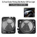 2x luz de giro LED de marcador lateral de estacionamiento de guardabarros delantero para Wrangler JK 2007-2015-6
