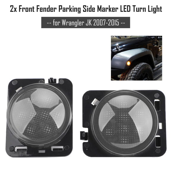 2x luz de giro LED de marcador lateral de estacionamiento de guardabarros delantero para Wrangler JK 2007-2015