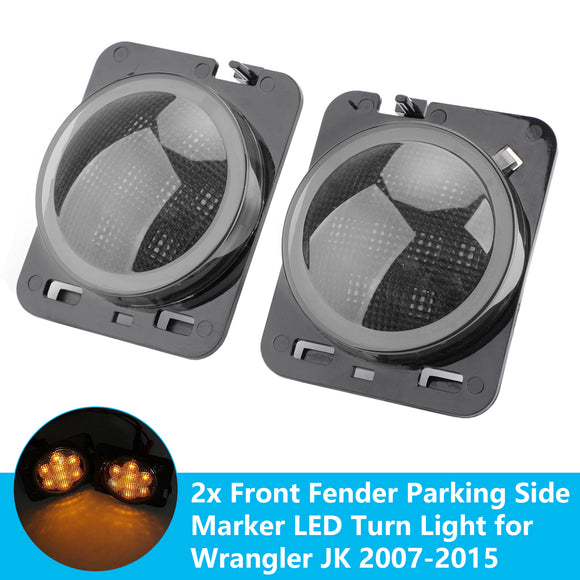 2x luz de giro LED de marcador lateral de estacionamiento de guardabarros delantero para Wrangler JK 2007-2015