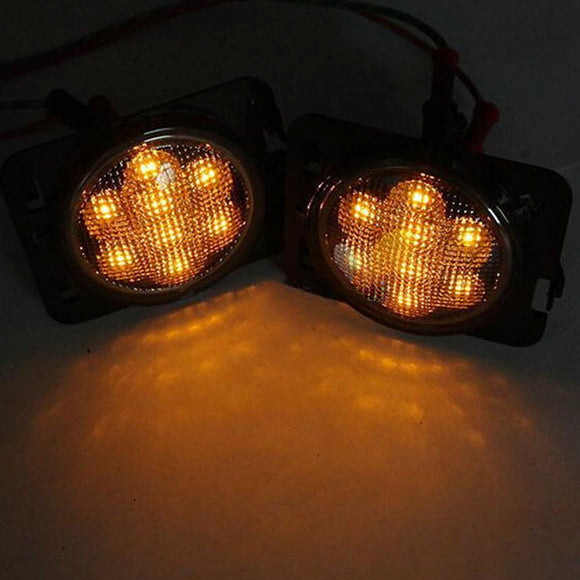 2x luz de giro LED de marcador lateral de estacionamiento de guardabarros delantero para Wrangler JK 2007-2015