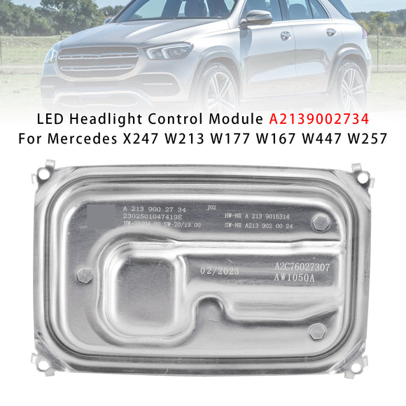 LED-ajovalojen ohjausyksikkö A2139002734 Mercedes X247:lle W213  W177  W167  W447  W257