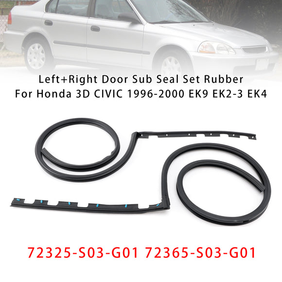 Juego de sellos de goma para puerta izquierda y derecha, para Honda 3D CIVIC 1996-2000 EK9 EK2-3 EK4