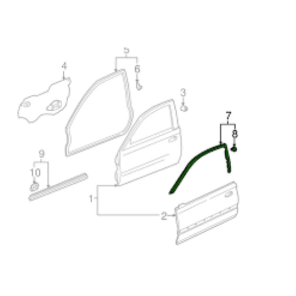 Juego de sellos de goma para puerta izquierda y derecha, para Honda 3D CIVIC 1996-2000 EK9 EK2-3 EK4