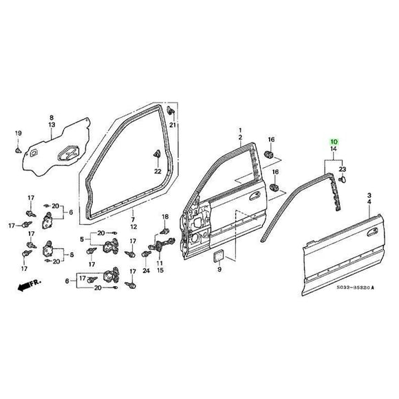 Juego de sellos de goma para puerta izquierda y derecha, para Honda 3D CIVIC 1996-2000 EK9 EK2-3 EK4