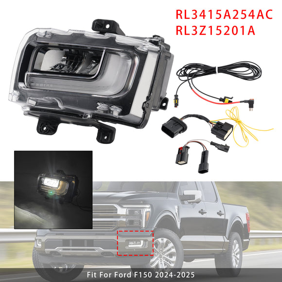 Lámpara de luz antiniebla delantera LED izquierda para Ford F150 2024-2025 RL3415A254AC RL3Z15201A