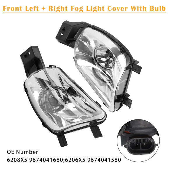 Front Left + Right Fog Light 6208X5 9674041680 For Peugeot 308 CC 4B Hatchback 2007-2014