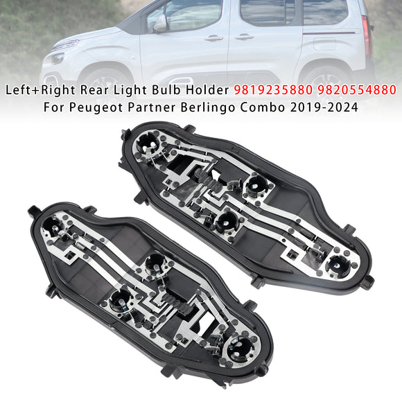 Portalámparas de luz trasera izquierda + derecha para Peugeot Partner Berlingo Combo 2019-2024