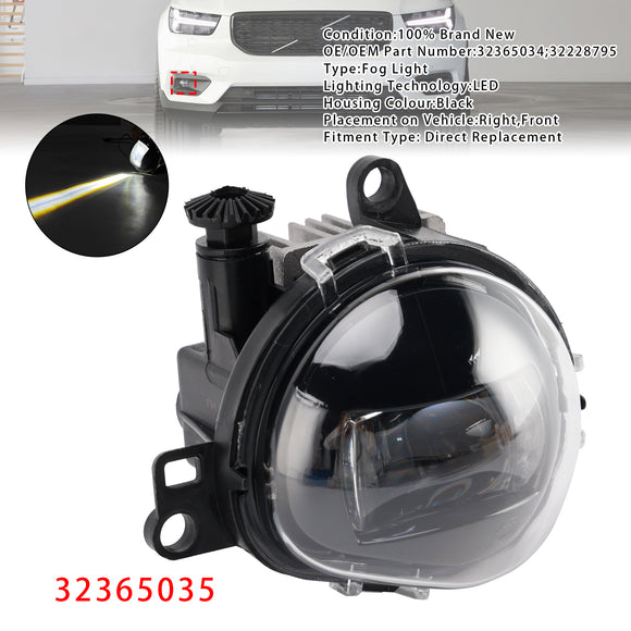 Right Front Fog Light Lamp For Volvo C40 S90 V90 XC40 2017-2024 32365035