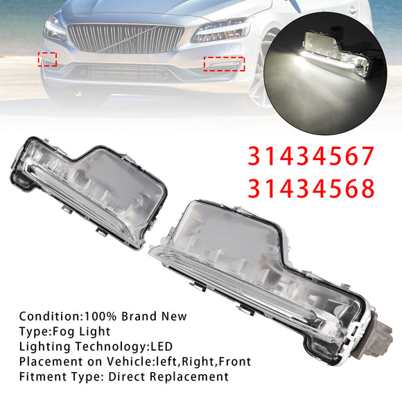 Par de luces antiniebla delanteras para Volvo S60 2014-2018 31434567 31434568