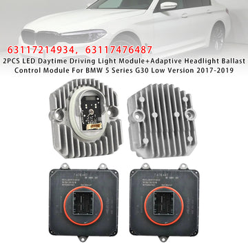 2PCS LED Daytime Driving Light Module+Adaptive Headlight Ballast Control Module For BMW 5 Series G30 Low Version 2017-2019 - 0