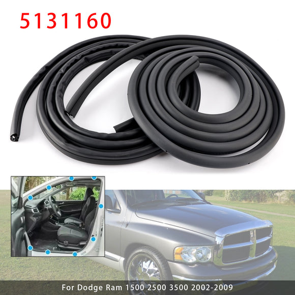 2PCS Weatherstrip Front Door Seal 5131160 For Dodge Ram 1500 2500 3500 2002-2009