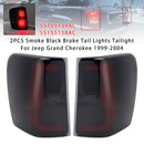 2PCS Smoke Black Brake Tail Lights Tailight 55155139AC 55155138AC For Jeep Grand Cherokee 1999-2004-2