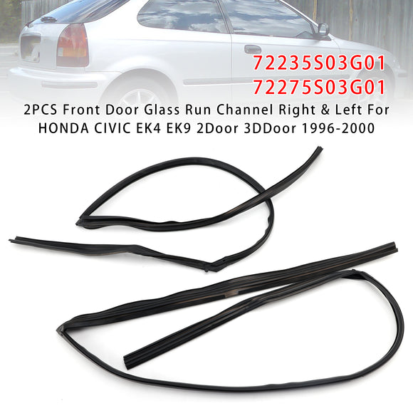 2 STUKS Voordeur Glas Run Kanaal Voor HONDA CIVIC EK4 EK9 2D 3D 1996-2000