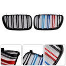 2PCS Gloss Black Front Bumper Grille Grill Fit BMW X3 E83 2007-2010 LCI-1