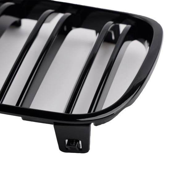 2PCS Gloss Black Front Bumper Grille Grill Fit BMW X3 E83 2007-2010 LCI