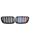 2PCS Gloss Black Front Bumper Grille Grill Fit BMW X3 E83 2007-2010 LCI-14