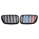 2PCS Gloss Black Front Bumper Grille Grill Fit BMW X3 E83 2007-2010 LCI-15