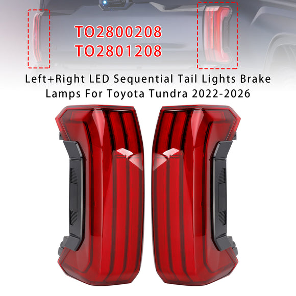 Vasen + oikea LED sarjatakavalot jarruvalot Toyota Tundra 2022-2026