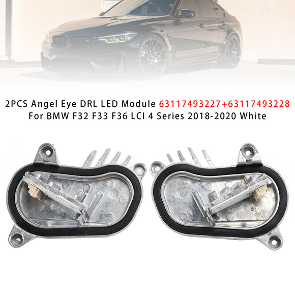 2PCS Angel Eye DRL LED Module 63117493227+63117493228 For BMW F32 F33 F36 LCI 4 Series 2018-2020 White