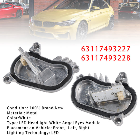 2PCS Angel Eye DRL LED Module 63117493227+63117493228 For BMW F32 F33 F36 LCI 4 Series 2018-2020 White