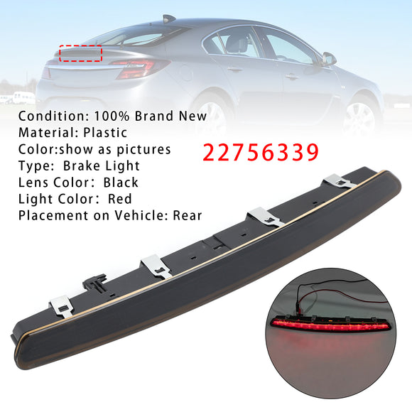 Rear High Mount Stop Light For Vauxhall/Opel Insignia A Mk1 13-17 Facelift Black