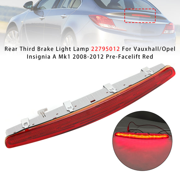 Tercera luz de freno trasera para Vauxhall/Opel Insignia A Mk1 08-2012 Pre-Facelift Rojo