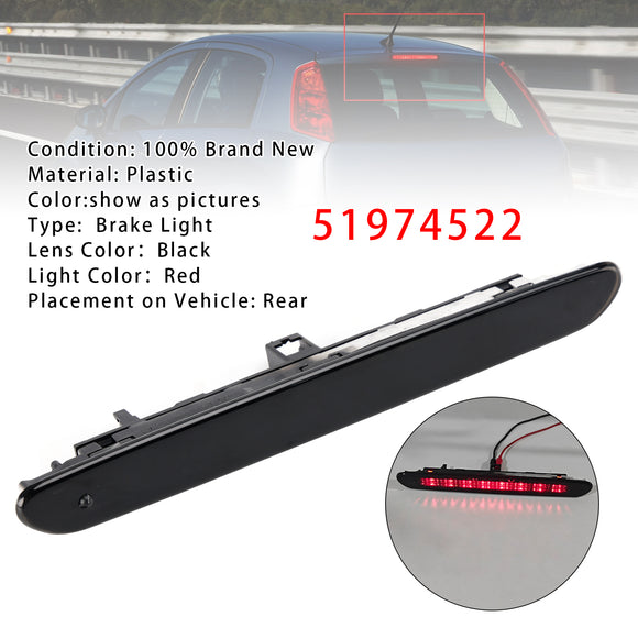 Rear Third Brake Light Lamp 51974522 For Fiat Grande Punto 2005-2012 Black