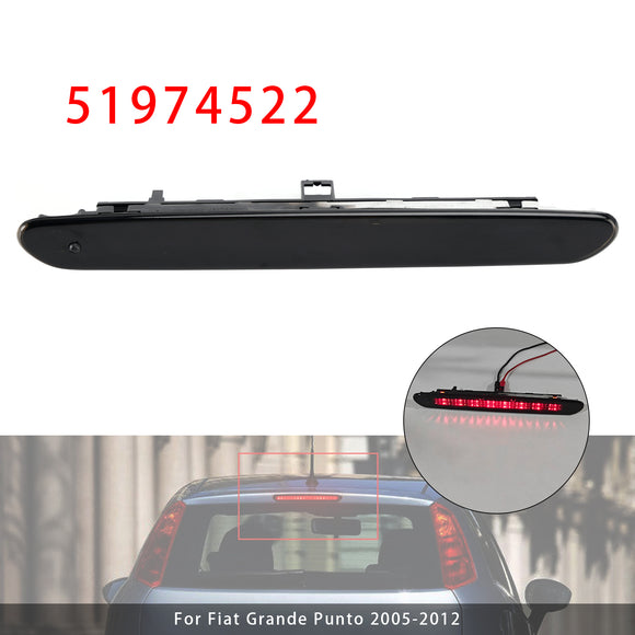 Rear Third Brake Light Lamp 51974522 For Fiat Grande Punto 2005-2012 Black