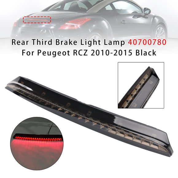 Tercera luz de freno trasera 40700780 para Peugeot RCZ 2010-2015 negro