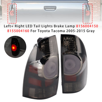 Left+ Right LED Tail Lights Brake Lamp 8156004150 8155004160 For Toyota Tacoma 2005-2015 Gray Housing - 0