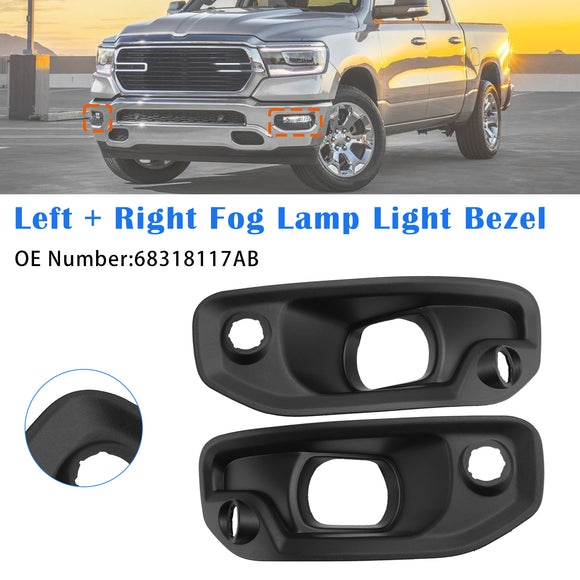 Left + Right Fog Lamp Light Bezel 68318117AB For RAM 1500 2019-2024