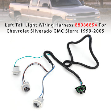 Left Tail Light Wiring Harness 88986854 For Chevrolet Silverado GMC Sierra 1999-2005 - 0
