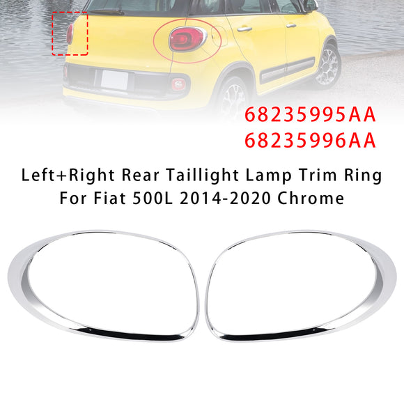 Vasen+oikea takavalon lampun koristerengas Fiat 500L 2014-2020 kromille