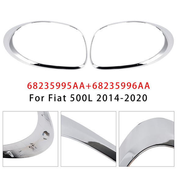Vasen+oikea takavalon lampun koristerengas Fiat 500L 2014-2020 kromille