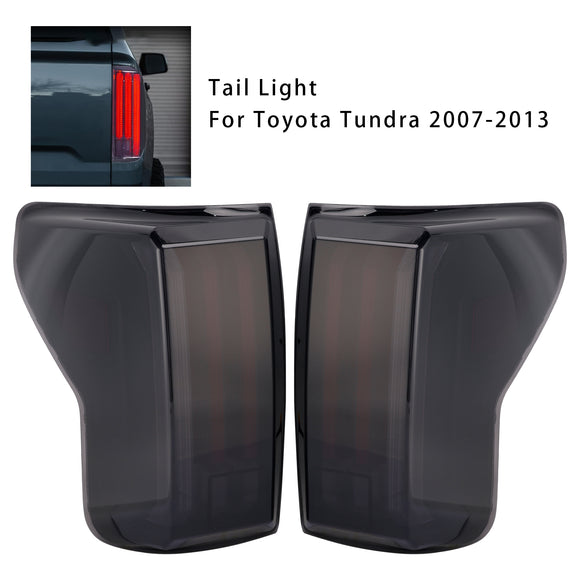 Links + Rechts LED-achterlichten voor Toyota Tundra 2007-2013 Zwarte behuizing Gerookte lens