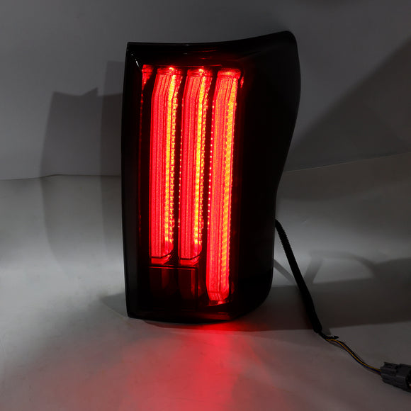 Links + Rechts LED-achterlichten voor Toyota Tundra 2007-2013 Zwarte behuizing Gerookte lens